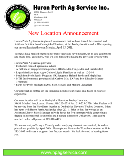 New Location Announcement - Huron Perth Ag Service Inc.