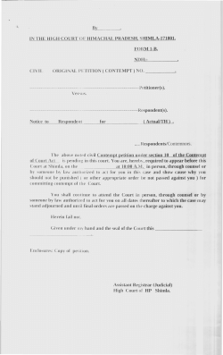Proformae used in Civil Original Petition (contempt) (COPC)