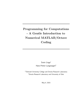 Programming for Computations - A Gentle Introduction to Numerical