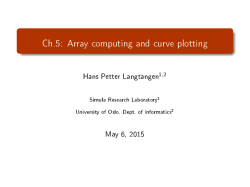 Ch.5: Array computing and curve plotting