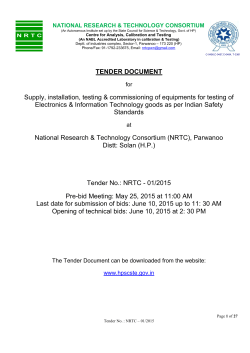 Tender Document NRTC Parwanoo - HP State Council For Science