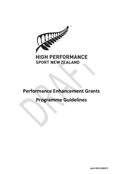 Performance Enhancement Grants Programme Guidelines