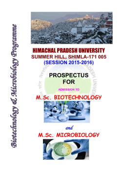 prospectus for - Himachal Pradesh University