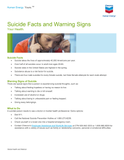 Suicide Facts and Warning Signs