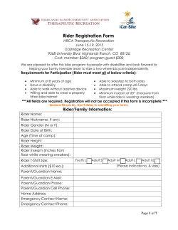 Rider Registration Form - Highlands Ranch Community Association