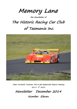 December Newsletter No 11 - The Historic Racing Car Club of