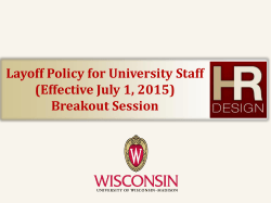 Layoff Policy for University Staff (Effective July 1, 2015