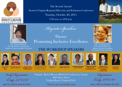 Keynote Speakers - The Eastern Virginia Regional Diversity and