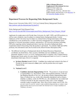 Department Processes for Requesting Police Background Checks