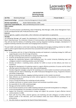 Job Description - Jobs at Lancaster University