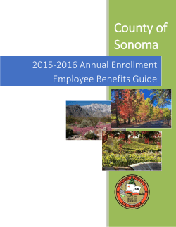 2015-2016 Annual Enrollment Booklet for County of Sonoma