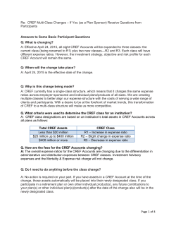 Page 1 of 4 Re: CREF Multi-Class Changes â If You (as a Plan