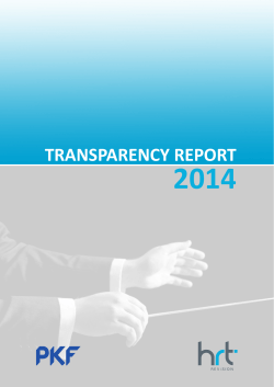Transparency report 2014. - HRT Group, a local partner, a global