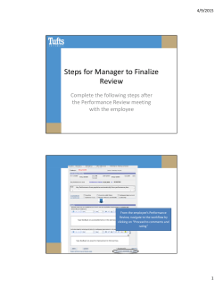 Steps for Manager to Finalize Review