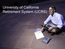 University of California Retirement System (UCRS)