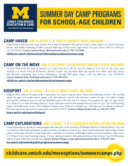the 2015 camp flyer