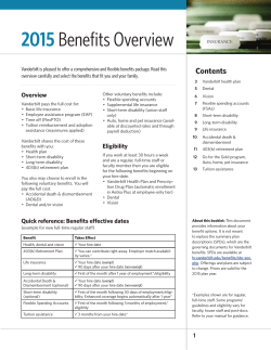 Benefits Overview 2015 for Faculty and Staff Candidates