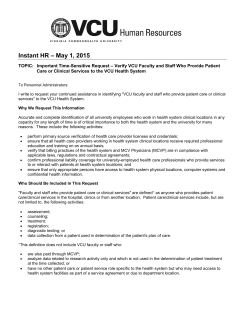 Instant HR â May 1, 2015 - VCU Department of Human Resources