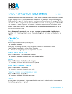 View Music Audition Requirements