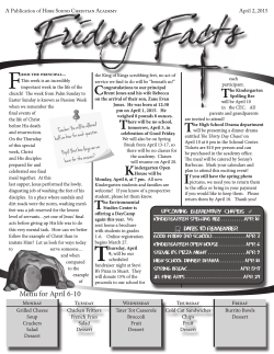 Friday Facts 4.3.15 - Hobe Sound Christian Academy