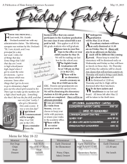 Friday Facts 5.15.15 - Hobe Sound Christian Academy