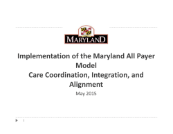 Implementation of the Maryland All Payer Model Care Coordination