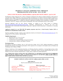 PCAT+ Application - HSC - University of New Mexico