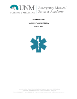 Application for Paramedic Program - HSC