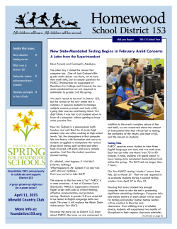 State-Mandated Testing Begins - Homewood School District 153