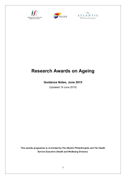 Guidance Notes - Ageing Research Awards (