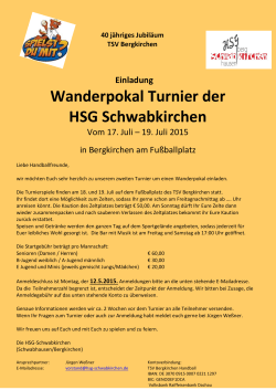 Einladung Wanderpokal Turnier der HSG Schwabkirchen