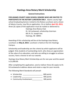 Hastings Area Rotary Merit Scholarship General Instructions