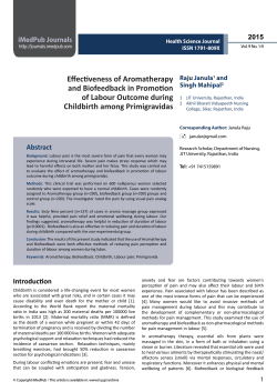Effectiveness of Aromatherapy and Biofeedback in Promotion of