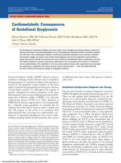 Cardiometabolic Consequences of Gestational Dysglycemia