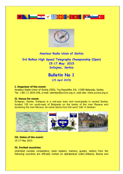 3rd Balkan High Speed Telegraphy Championship Bulletin Nr 1