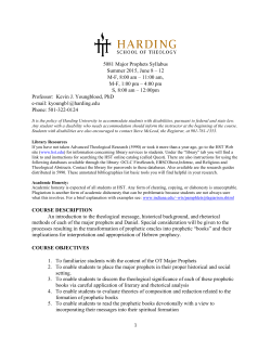 5081 Major Prophets - Harding School of Theology