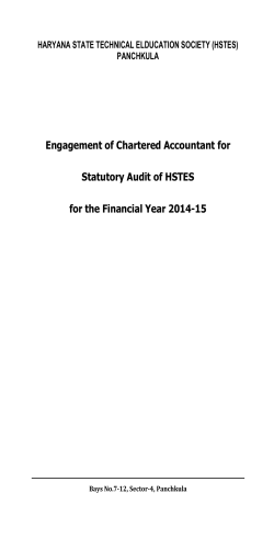 Engagement of Chartered Accountant for Statutory Audit of HSTES