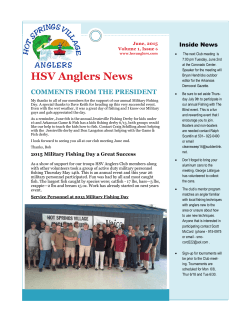 HSV Anglers News COMMENTS FROM THE PRESIDENT