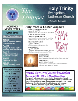 April Newsletter - Holy Trinity Lutheran Church