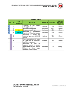 technical specifications for key performance indicators (kpi) clinical
