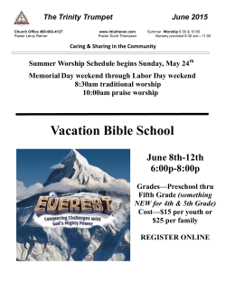 Vacation Bible School - Holy Trinity Lutheran Church