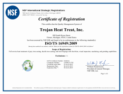 Trojan TS Certificate - Heat Treating Services