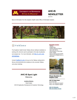 April 2015 AHC-IS Newsletter - Academic Health Center Resource