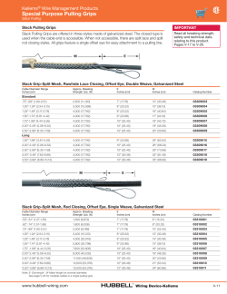 Special Purpose Pulling Grips - Hubbell Wiring Device