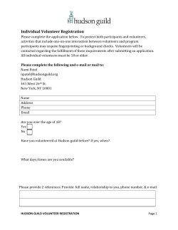 Individual Volunteer Registration