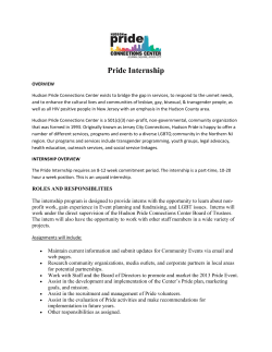 Pride Internship - Hudson Pride Connections Center