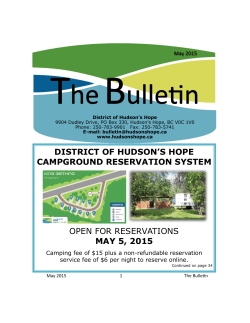 MAY 5, 2015 - District of Hudson`s Hope