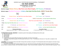 Tournament Schedule - Hudson Valley Sportsdome