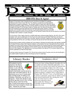 May - June 2015 PAWS Newsletter