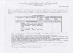 Convocatoria: 005 - Gobierno Municipal de Huimanguillo